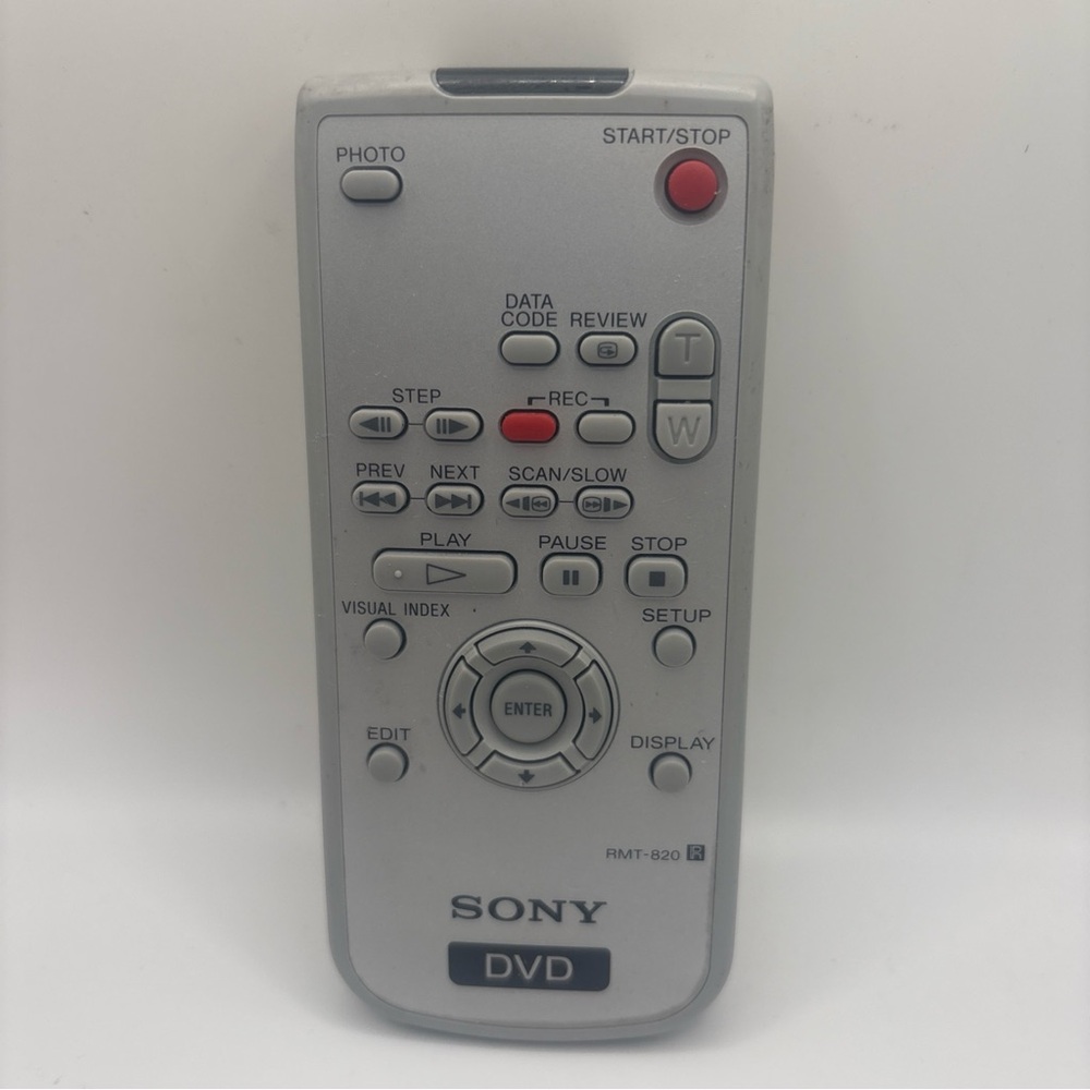 Sony Silver and Red DVD Remote Control